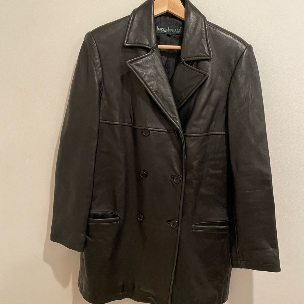 Harve Benard Black Leather Jacket